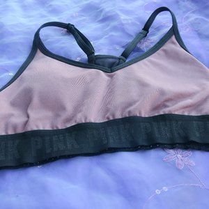 PINK Sport Victoria's Secret ultimate lightly lined sports bra mesh back mauve S
